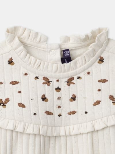 БЛУЗА С ЕЛЕГАНТНА БРОДЕРИЯ ЗА МОМИЧЕ  