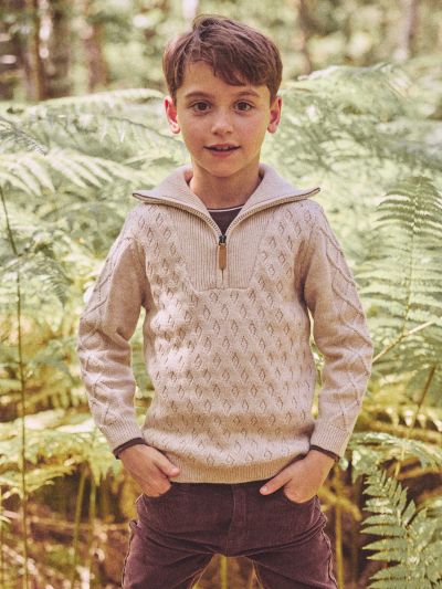  ПУЛОВЕР ЗА МОМЧЕ ОТ РЕЛЕФНА ПЛЕТКА 