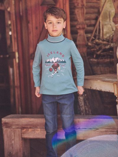 Зимна полуполо блуза за момче