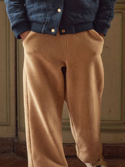 Бежов кадифен панталон за момичета