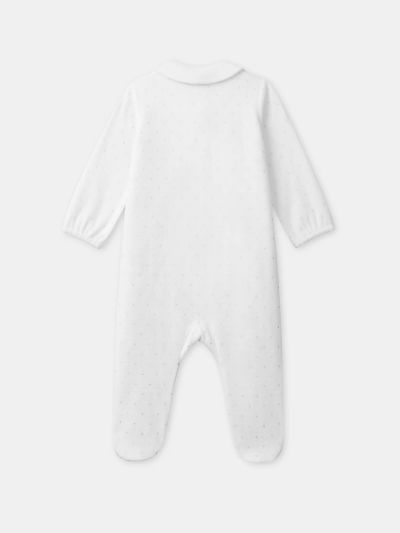 Бял ромпър + кафява лента за глава за бебе момиче