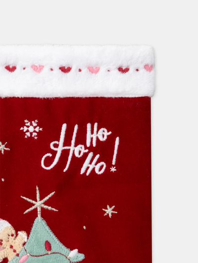 ЧЕРВЕН КОЛЕДЕН ДЕКОРАТИВЕН ЧОРАП ЗА БЕБЕ МОМИЧЕ