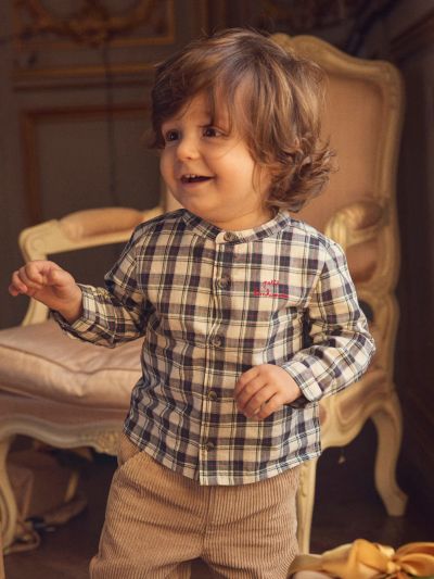 Карирана риза за бебе момче