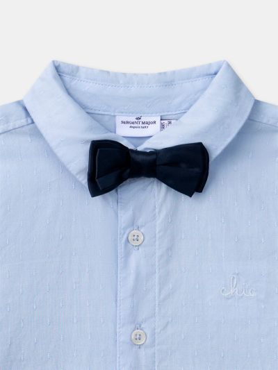 Синя риза с папионка