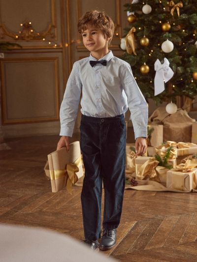 Сини кадифени панталони за момчета