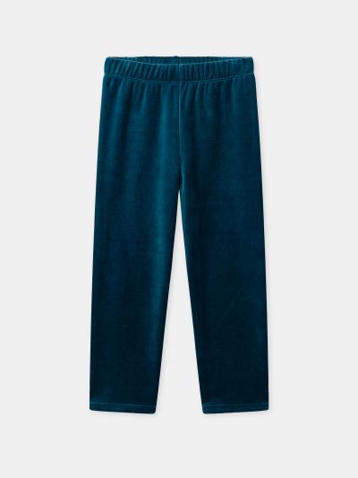 Синя кадифена пижама с динозавърски принт за момчета