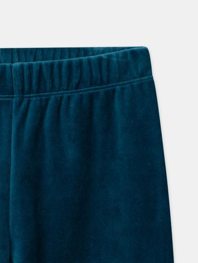 Синя кадифена пижама с динозавърски принт за момчета