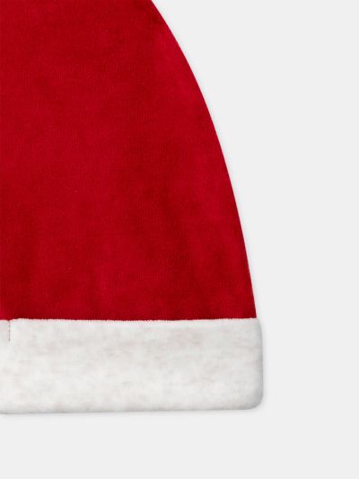 Комплект за бебе момче с червена кадифена шапка