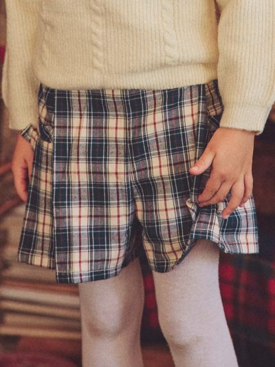 Карирани къси панталони за момиче