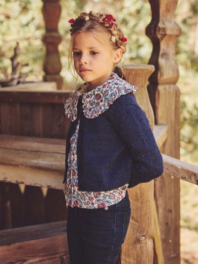 Тъмносиня жилетка за момиче