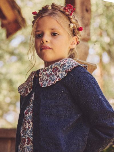 Тъмносиня жилетка за момиче