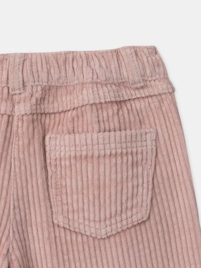 Розови кадифени панталони за момиче