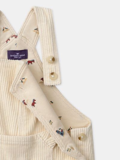 Екрю кадифен гащеризон за бебе момче