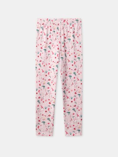 РОЗОВА КОЛЕДНА ПИЖАМА ЗА МОМИЧЕ