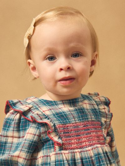 Карирана рокля за бебе момиче