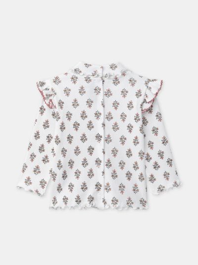Блуза с дълъг ръкав и флорален принт за бебе момиче