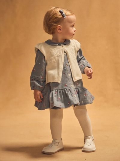 Екрю елек за бебе момиче