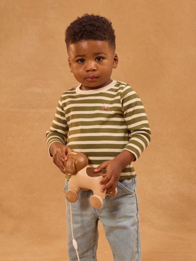 ЕКРЮ И КАКИ РАЙЕТА ТЕНИСКА С ДЪЛЪГ РЪКАВ ЗА БЕБЕ МОМЧЕТА