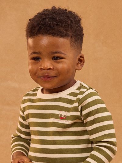 ЕКРЮ И КАКИ РАЙЕТА ТЕНИСКА С ДЪЛЪГ РЪКАВ ЗА БЕБЕ МОМЧЕТА