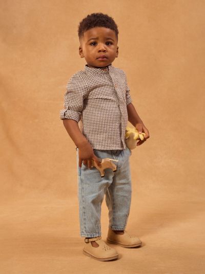 Бебешка риза на каре за момче