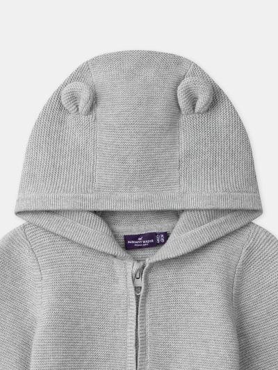 Сив суичър с качулка за бебе момче