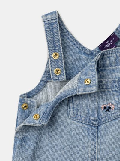 Комплект дънков сукман + боди за бебе момиче