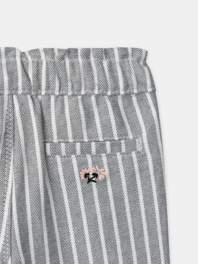 Панталон на сиви райета за бебе момиче