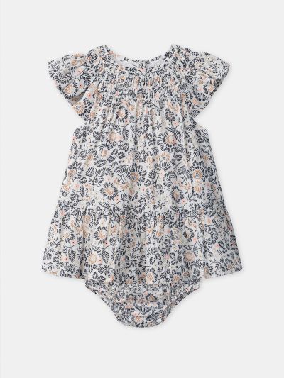 Рокля + гащички с флорален принт за бебе момиче