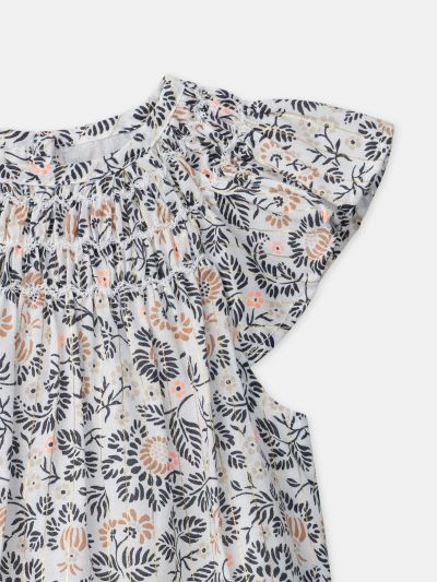 Рокля + гащички с флорален принт за бебе момиче