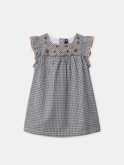 Рокля + гащички на каре за бебе момиче