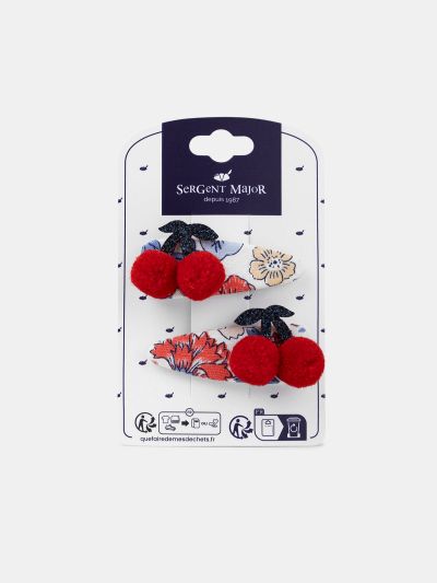 КОМПЛЕКТ ОТ 2 ФИБИ С ЯГОДКИ И ПОМПОНИ ЗА МОМИЧЕ