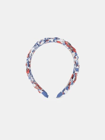 ПЛЕТЕНА ДИАДЕМА С ФЛОРАЛЕН ТЕКСТИЛ ЗА МОМИЧЕ