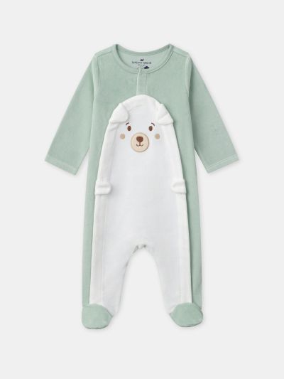 ЗЕЛЕН БЕБЕШКИ ГАЩЕРИЗОН С ЛИЦЕ НА КУЧЕ ЗА МОМЧЕ