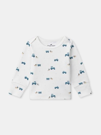 ПИЖАМА С ПРИНТ ТРАКТОРИ ЗА БЕБЕ МОМЧЕ