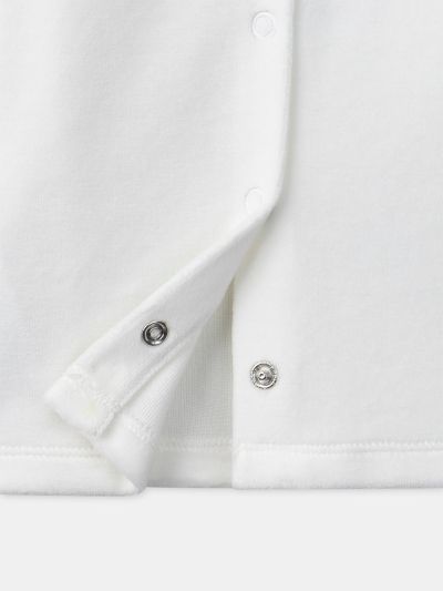 Бебешка пижама за момиче с бродерия на зайче и флорален принт