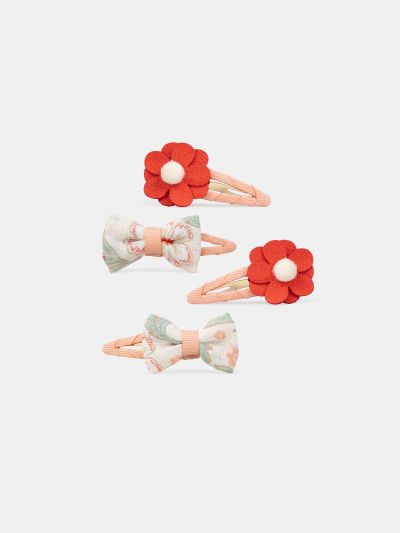 Комплект от 4 фиби с цветя и панделки за момиче
