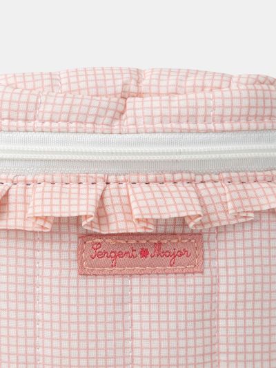 Розова чантичка за кръст на каре за момиче