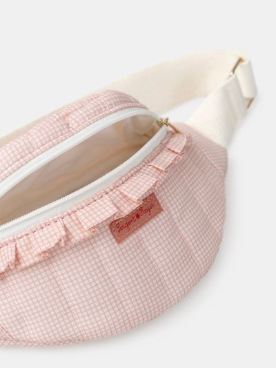 Розова чантичка за кръст на каре за момиче