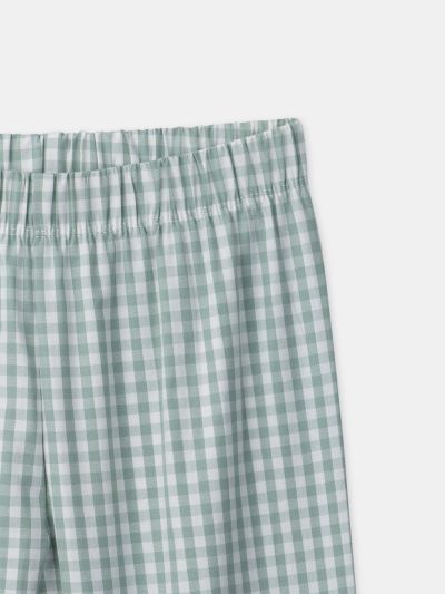 ЗЕЛЕНА  ПИЖАМА С ПРИНТ СЪРЦА ЗА МОМИЧЕ