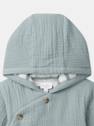 БЕБЕШКО ЯКЕ С КАЧУЛКА ЗА НОВОРОДЕНО МОМЧЕ