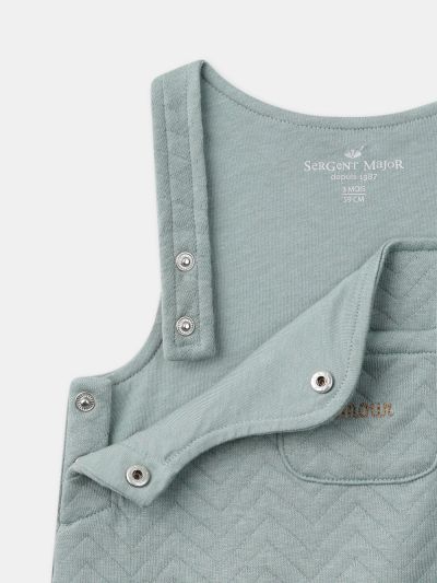 Сиво-сини гащеризон + боди + чорапи за новородено момче