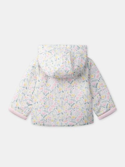 ЯКЕ С КАЧУЛКА С ФЛОРАЛЕН ПРИНТ ЗА НОВОРОДЕНО МОМИЧЕ