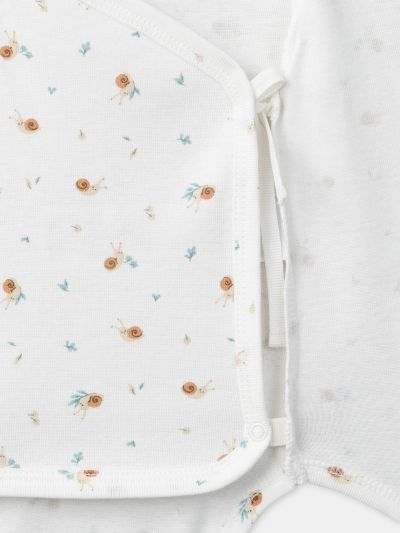 КОМПЛЕКТ ОТ 2 БОДИТА В ЕКРЮ ИЛИ С ПРИНТ ОХЛЮВ ЗА НОВОРОДЕНО