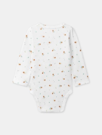 КОМПЛЕКТ ОТ 2 БОДИТА В ЕКРЮ ИЛИ С ПРИНТ ОХЛЮВ ЗА НОВОРОДЕНО