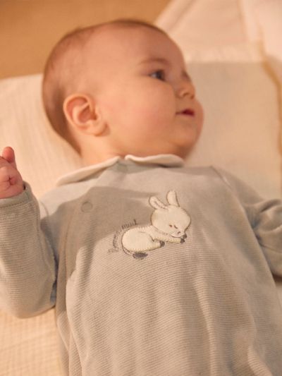 СИВО-СИН ГАЩЕРИЗОН С АПЛИКАЦИЯ МАГАРЕНЦЕ ЗА НОВОРОДЕНО МОМЧЕ