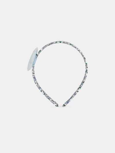 ЛЕНТА ЗА КОСА ОТ ПЛАТ С ФЛОРАЛЕН ПРИНТ И ПАЙЕТИ ЗВЕЗДА ЗА МОМИЧЕ