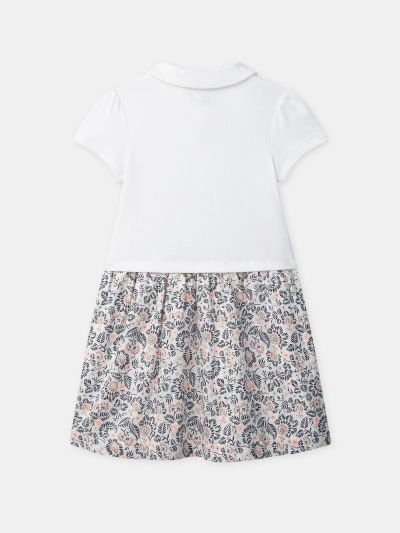 ЕКРЮ РОКЛЯ ОТ ДВА МАТЕРИАЛА ИЛИ С ФЛОРАЛЕН ПРИНТ ЗА МОМИЧЕ