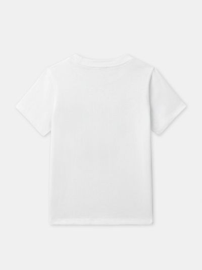 БЯЛА ТЕНИСКА С ПРИНТ ПАНТЕРА ЗА МОМЧЕ