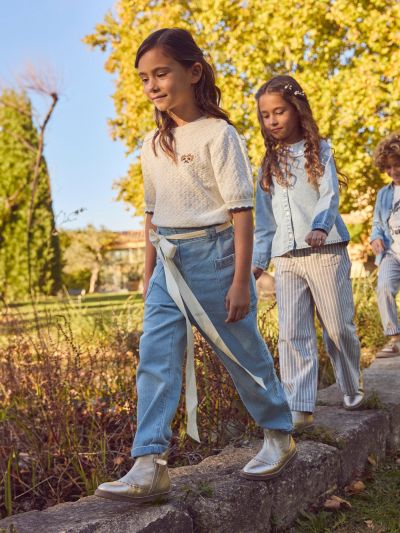 ТЕНИСКА ОТ ПЛЕТЕНА МАТЕРИЯ ЗА МОМИЧЕ