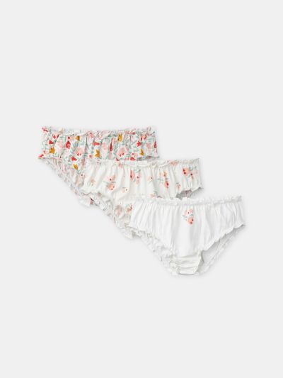 КОМПЛЕКТ ОТ 3 БРОЯ ДЕТСКИ БИКИНИ С КЪДРИ ЗА МОМИЧЕ